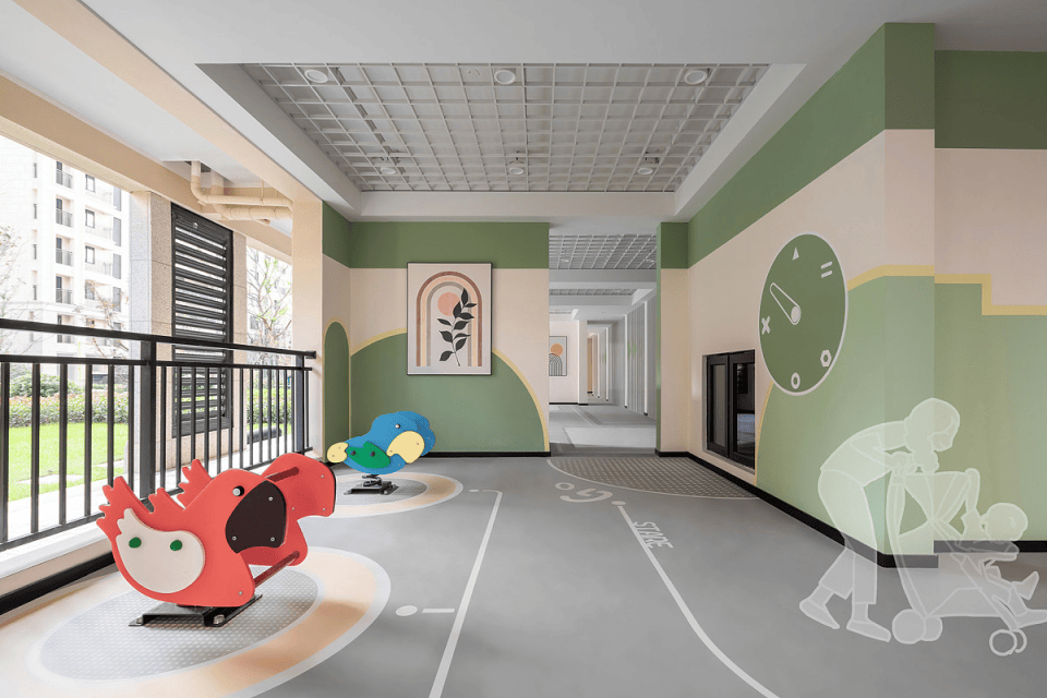 陝西幼兒園裝修施工，陝西幼兒園地面鋪裝，陝西託兒所裝修施工